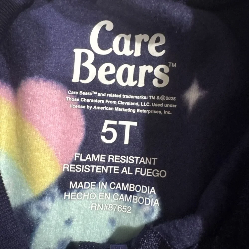 Care Bears Toddler Unisex One Piece Sleeper Pajamas, Size 5T